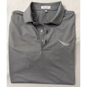 Peter Millar Summer Comfort Shirt Sz Large Mens Stripe Polo Blue Short Sleeve